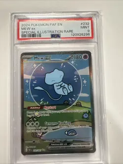 2024 POKEMON PAF EN PALDEAN FATES SPECIAL ILLUSTRATION RARE #232 MEW EX PSA 9 - Image 1