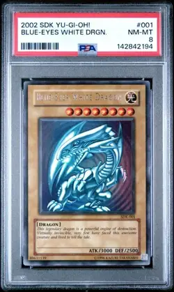 2002 Blue-Eyes White Dragon SDK-001 - Yu-Gi-Oh! Starter Deck Kaiba - PSA 8 - Image 1