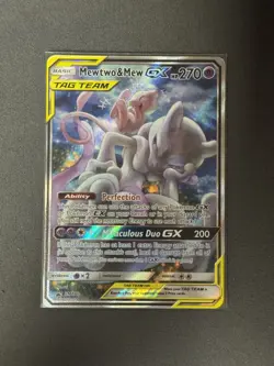 Pokemon Mewtwo and Mew GX TCG Sun & Moon Holo Promo Card #SM191 - Image 1