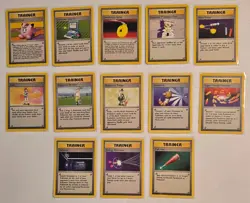 13 Pokemon Trainer Cards from 1999 #70/102-#82/102 (incls Breeder & Item Finder) - Image 1