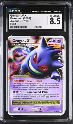 CGC 8.5 Gengar LV.X 2009 Arceus 97/99 Holo Pokemon Card - Image 1