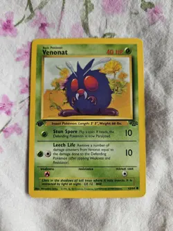 Pokemon Cards: Jungle 1st Edition Common: Venonat 63/64 - Image 1