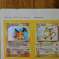 Pokemon Holo Uncut Sheet Base Set 16 Cards Charizard 1999 Vintage Bootleg - Image 2