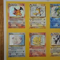 Pokemon Holo Uncut Sheet Base Set 16 Cards Charizard 1999 Vintage Bootleg - Image 3