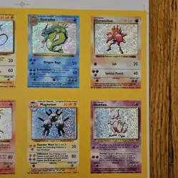 Pokemon Holo Uncut Sheet Base Set 16 Cards Charizard 1999 Vintage Bootleg - Image 4