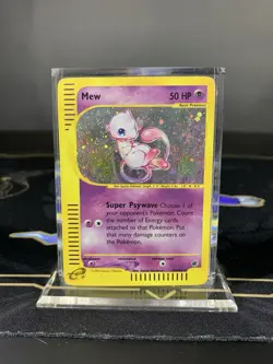 Pokemon Card WotC Expedition Base Set Mew 2002 Holo SWIRL Vintage - DMG - Image 1