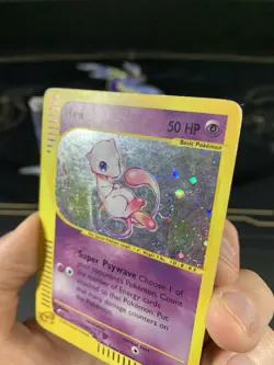 Pokemon Card WotC Expedition Base Set Mew 2002 Holo SWIRL Vintage - DMG - Image 3