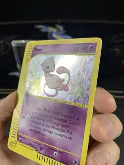 Pokemon Card WotC Expedition Base Set Mew 2002 Holo SWIRL Vintage - DMG - Image 4