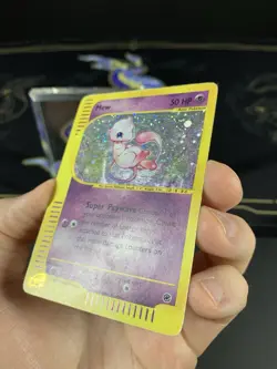 Pokemon Card WotC Expedition Base Set Mew 2002 Holo SWIRL Vintage - DMG - Image 5