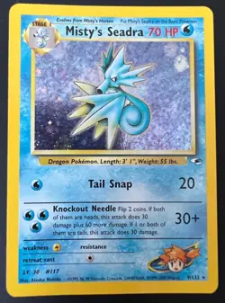 POKEMON GYM HEROES MISTY’S SEADRA HOLO RARE CARD 9/132 - Image 1