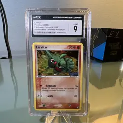 Pokemon Larvitar EX Unseen Forces 61/115 Reverse Holo CGC 9 Inverted Holo Layer - Image 1