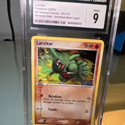 Pokemon Larvitar EX Unseen Forces 61/115 Reverse Holo CGC 9 Inverted Holo Layer - Image 3