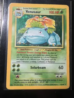 Venusaur 015/102 Base Set Holo LP/MP Vintage Pokemon - Image 1