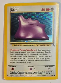 Pokemon Ditto 3/62 Fossil Holo - Image 1