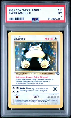 1999 POKEMON JUNGLE #11 SNORLAX-HOLO PSA 7 - Image 1