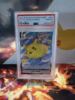 2021 POKEMON CELEBRATIONS #007 FULL ART/FLYING PIKACHU VMAX PSA 10 - Image 1