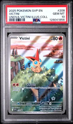 2025 POKEMON SVP EN-SV BLACK STAR PROMO #208 VICTINI PSA 10 - Image 1