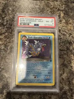 2000 Pokemon Rocket Dark Gyarados Holo Prerelease 8/82 PSA 8 - Image 1