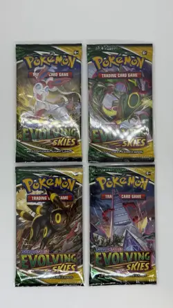 Pokemon TCG Evolving Skies Booster Pack Art Set - Sealed Lot of 4 Packs - Image 3