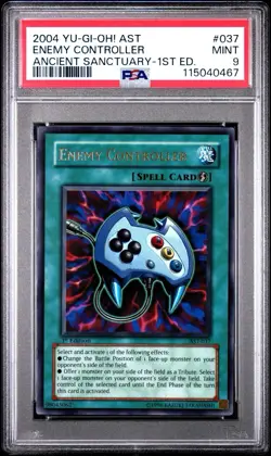 2004 Yu-Gi-Oh! Enemy Controller Ancient Sanctuary AST 1st Edition Ultra PSA 9 - Image 1