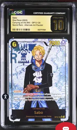 One Piece 2025 English Carrying On His Will SEC Sabo OP13-120 CGC 10 PRISTINE - Image 1