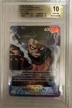 Monkey D Luffy Op11-040 Leader Alt Art A Fist Of Divine Speed BGS 10 - Image 1