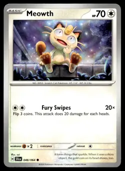 Meowth 48/64 Pokemon Card Shrouded Fable Common 70 HP Near Mint BO - Image 1