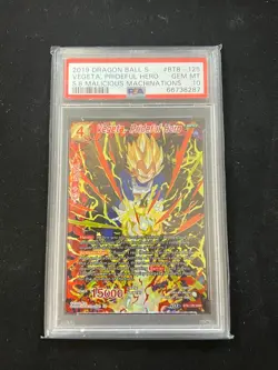 Vegeta Prideful Hero Dragon Ball Super Card BT8-125 Malicious Machinations PSA10 - Image 1