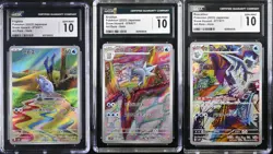SET 3 CGC 10 GEM MINT JAPANESE Pokemon Frigibax Arctibax Baxcalibur 077/071 SV2P - Image 1