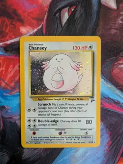 Pokemon TCG Chansey 3/130 Base Set 2 Holo Rare NM clean - Image 1