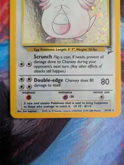 Pokemon TCG Chansey 3/130 Base Set 2 Holo Rare NM clean - Image 2