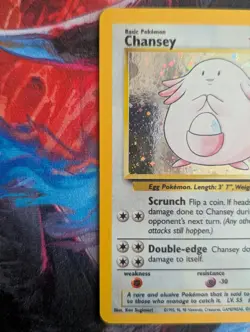 Pokemon TCG Chansey 3/130 Base Set 2 Holo Rare NM clean - Image 4