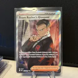 *Damage* Pokemon Destined Rivals Team Rockets Giovanni Trainer Full Art 225/182 - Image 1