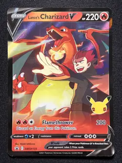 Lance’s Charizard V SWSH133 Pokemon Celebrations Black Star Promo Holo NM #1 - Image 1