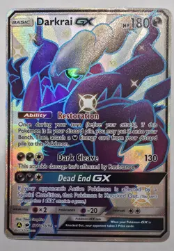 Pokemon Darkrai GX SV70/SV94 Hidden Fates Shiny Vault Full Art Shiny Holo Rare - Image 1