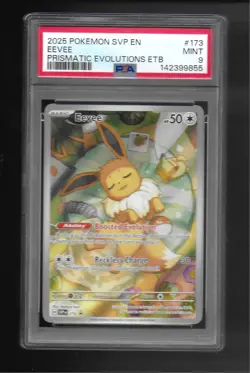Pokemon Prismatic Evolutions EEVEE PSA 9 MINT Black Star ETB Promo 173 QTY Avail - Image 1