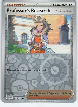 Professor's Research 155/159 Common Reverse Holo Journey Together NM Pokemon - Image 1