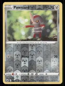 Pawniard (92) Crown Zenith #092/159 Common Reverse Holo Pokemon NM - Image 1