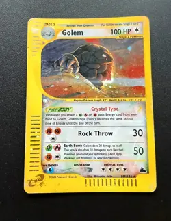 Pokemon ENG Crystal Golem Regular Holo Skyridge 148/144 No Charizard Aquapolis 2 - Image 1
