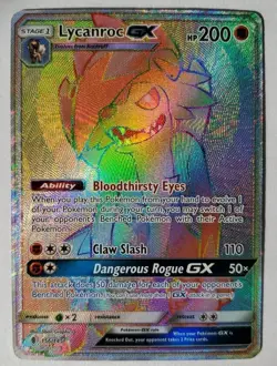 Pokemon Lycanroc GX Holo Secret Rare Sm Guardians Rising 156/145 - Image 1