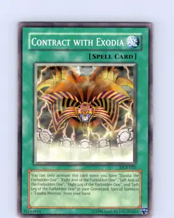 Yu-Gi-Oh TCG Contract With Exodia DCR-031 Unlimited Common Card Played MP - Image 1