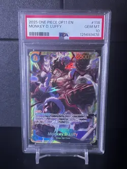 One Piece CCG Monkey.D.Luffy OP11-118 a Fist of Divine Speed PSA 10 - Image 1