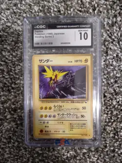CGC 10 GEM MINT Zapdos 1998 Vending Series 2 Japanese 145 Pokemon Card psa - Image 1