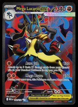 Mega Lucario ex 160/132 Ultra Rare Mega Evolution Pokemon Card - Image 1