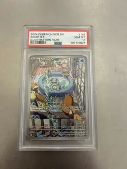 Pokemon TCG Squirtle Stellar Crown Illustration Rare Card 148/142 PSA 10 - Image 1