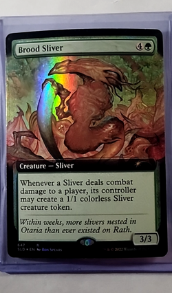 2022 MTG Magic the Gathering Secret Lair Extended Art Foil 647 Brood Sliver LP - Image 1