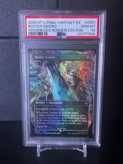 MTG Final Fantasy Woodblock Borderless-Foil #0351 Buster Sword PSA 10 - Image 1