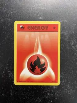 Pokemon TCG Fire Energy Base Set 98/102 Regular 1st Edition Common NM - Image 1