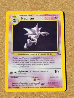 Haunter 6/62 Rare Holo Pokemon Card - Fossil 1999 - Unlimited - Image 1