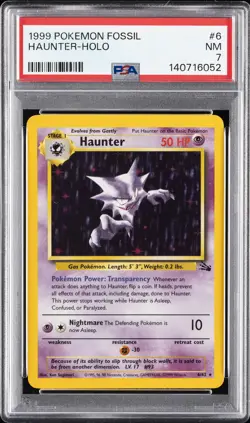 1999 POKEMON FOSSIL #6 HAUNTER-HOLO PSA 7 - Image 1